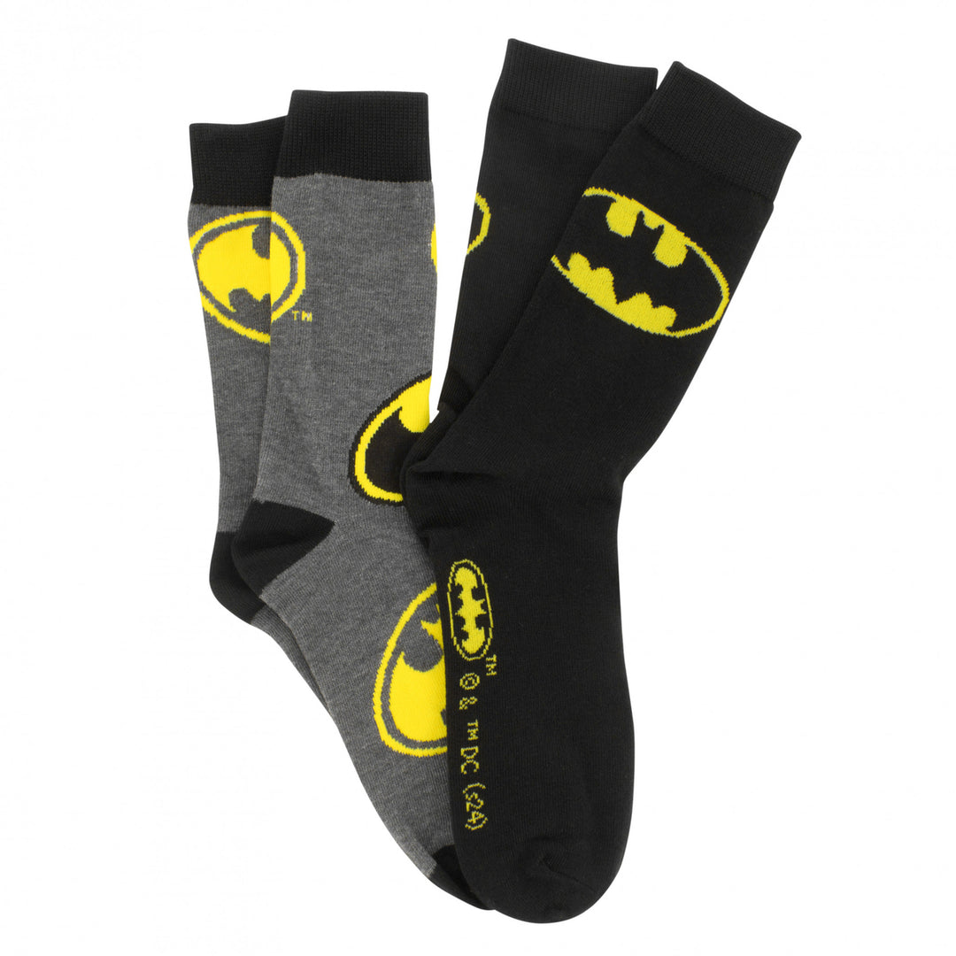Batman Suit and Logos 2-Pair Pack of Crew Socks Image 1