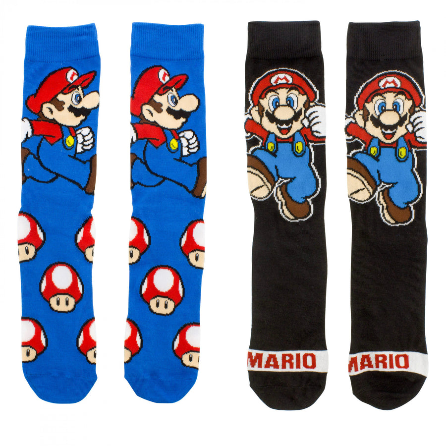 Super Mario Bros. Level Up 2-Pack Crew Socks Image 1
