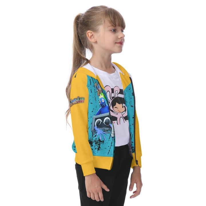 Kids Rainbow Friends Zip-up Hoodie With Patch Pocket Image 2