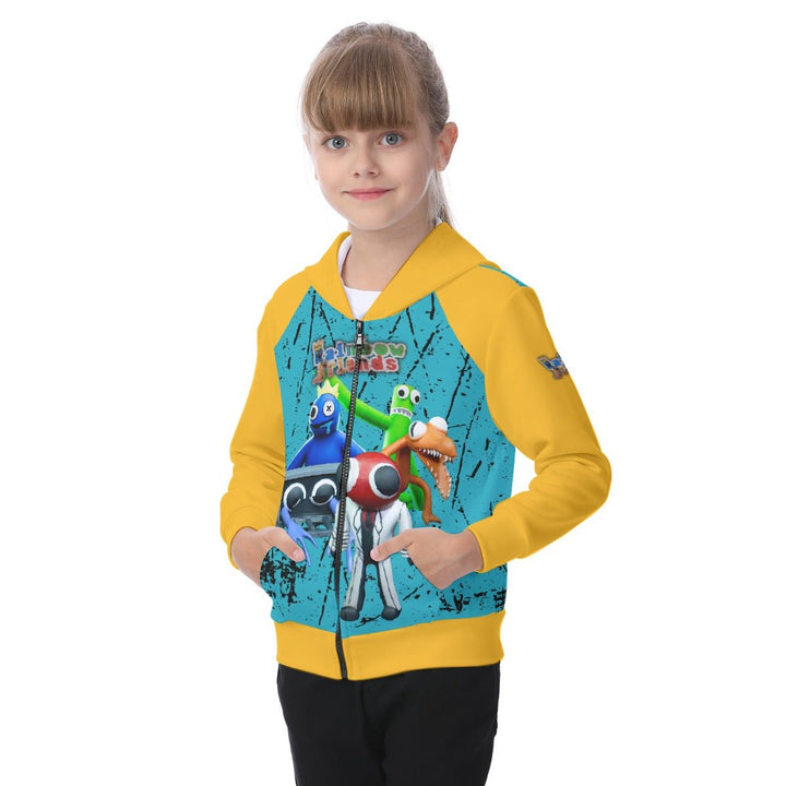 Kids Rainbow Friends Zip-up Hoodie With Patch Pocket Image 3