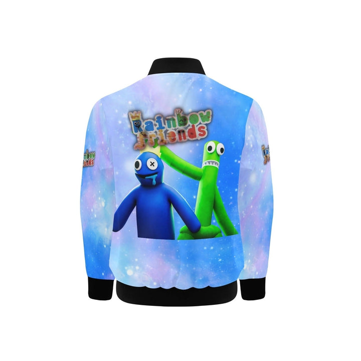 Kids Rainbow Friends Bomber Jacket Pockets Zip Closure XS S M L XL Polyester Image 3