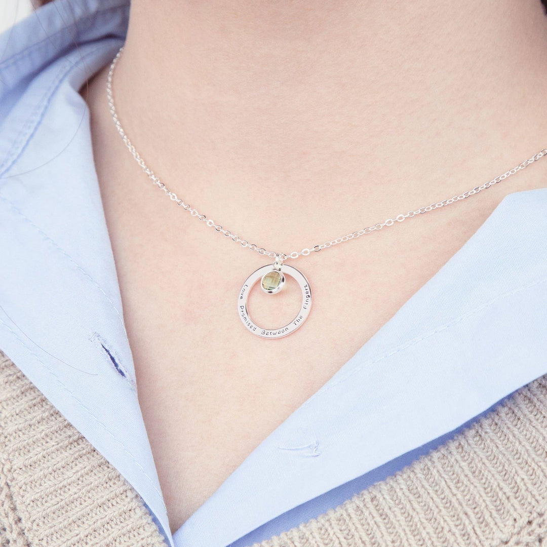 Custom Personalized Birthstone Necklace Image 4