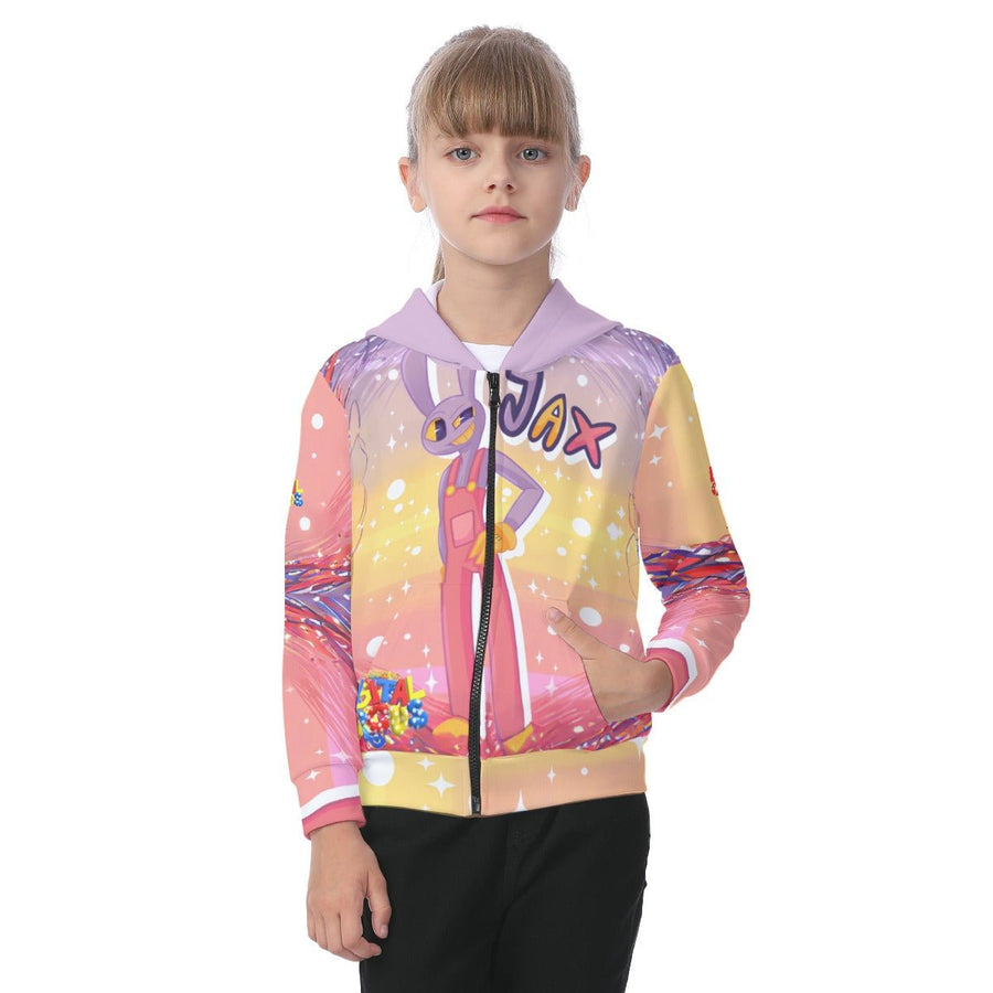 Kids Amazing Digital Circus Jax Zip-up Hoodie With Patch Pocket Image 1