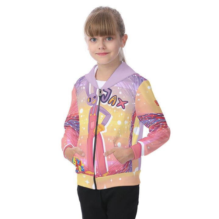 Kids Amazing Digital Circus Jax Zip-up Hoodie With Patch Pocket Image 3