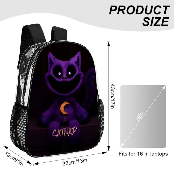 Catnap Transparent Backpack PVC Minimalist Design 43x32x13cm Travel Bag Image 4