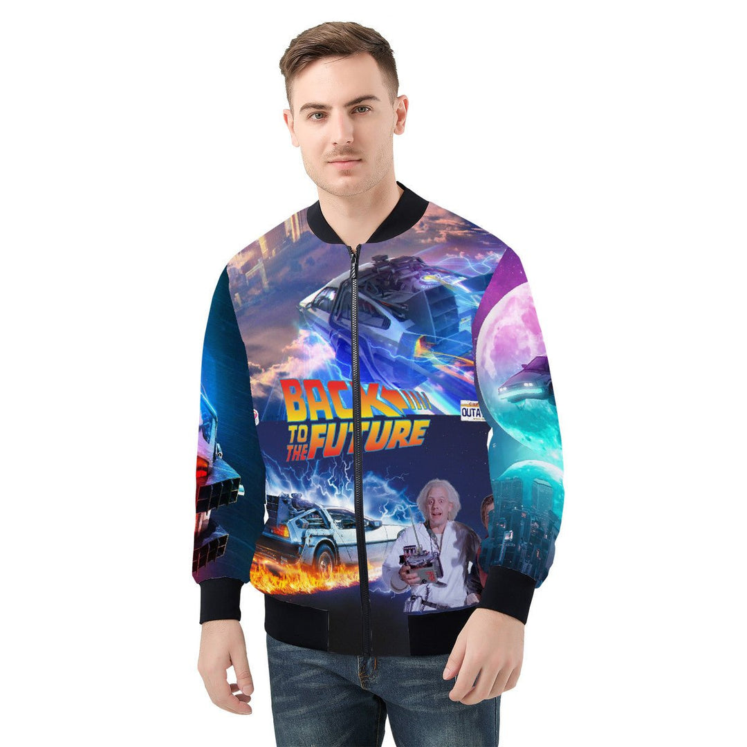 Back to the Future Bomber Jacket Premium Polyester Soft Lining Handmade Size M Image 1