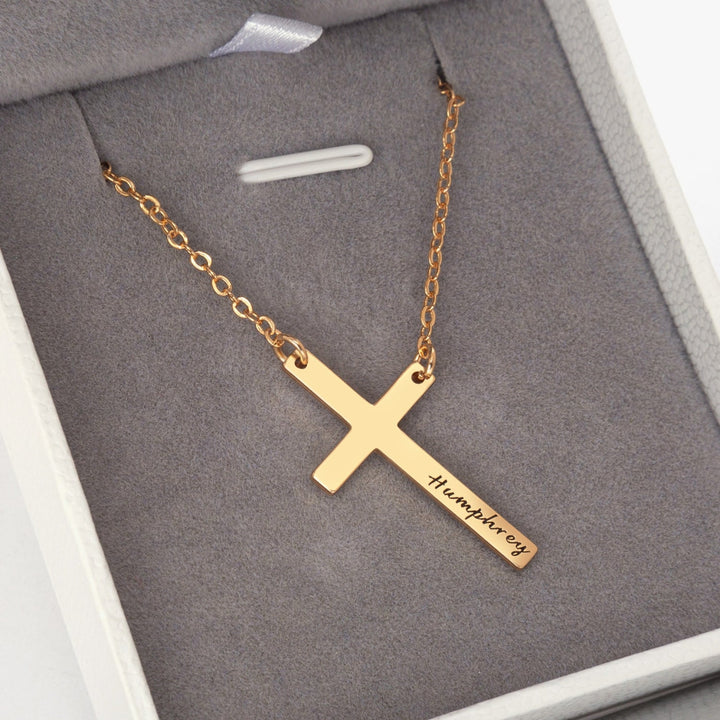 Custom Cross Name Necklace Image 2