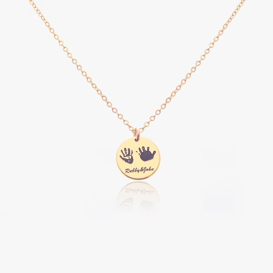 Custom Handprint Necklace with Name Image 1