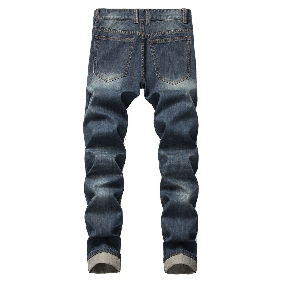 Mens Ripped Slim Fit Straight Leg Jean Denim Pant Image 4