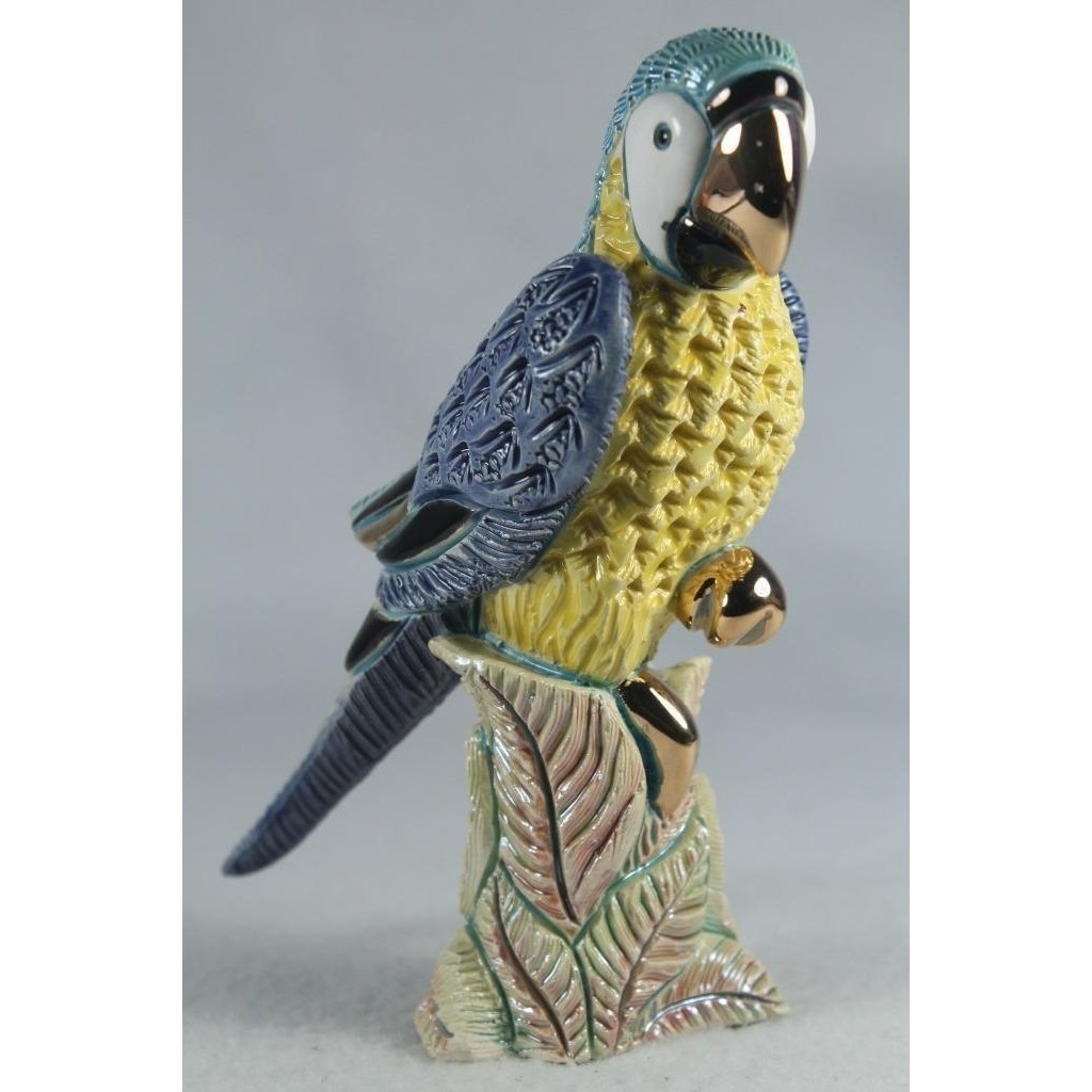 DeRosa Rinconada Family Figurine Blue Parrot Great Color F228B- In Box Image 1