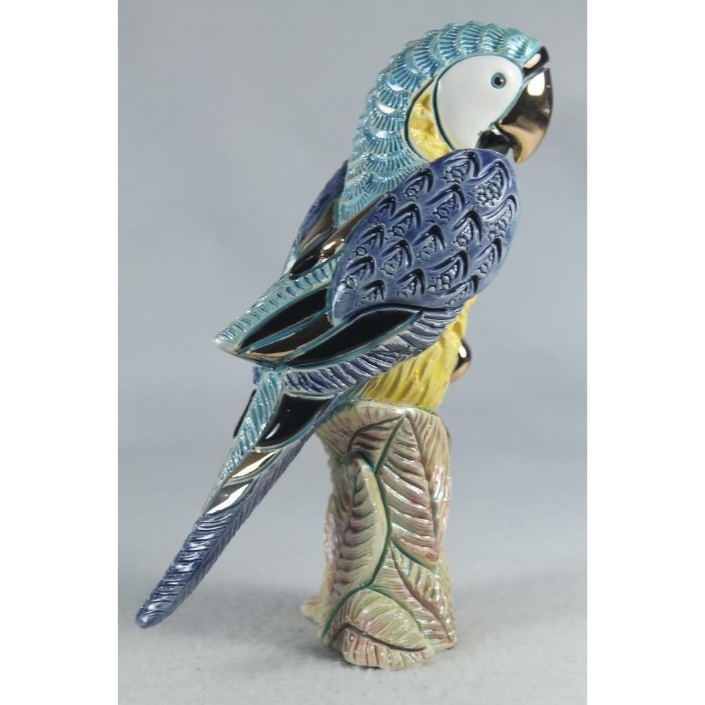 DeRosa Rinconada Family Figurine Blue Parrot Great Color F228B- In Box Image 3