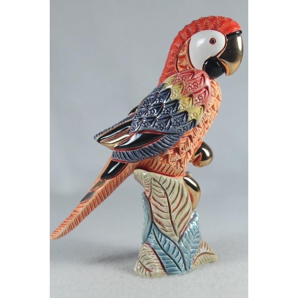 DeRosa Rinconada Family Figurine Red Parrot Great Color F228R- In Box Image 1