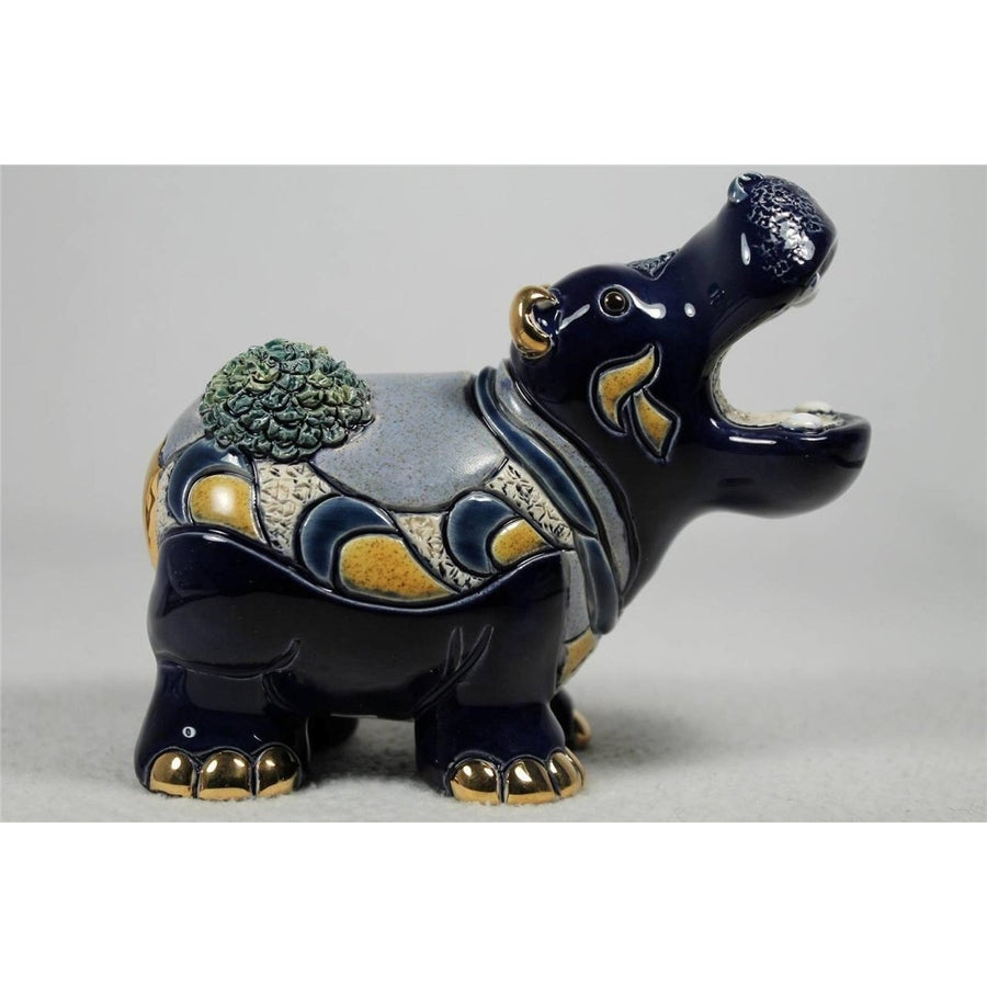 DeRosa Rinconada Family Adult Figurine Hippo With Waterlily F167- In Box Image 1