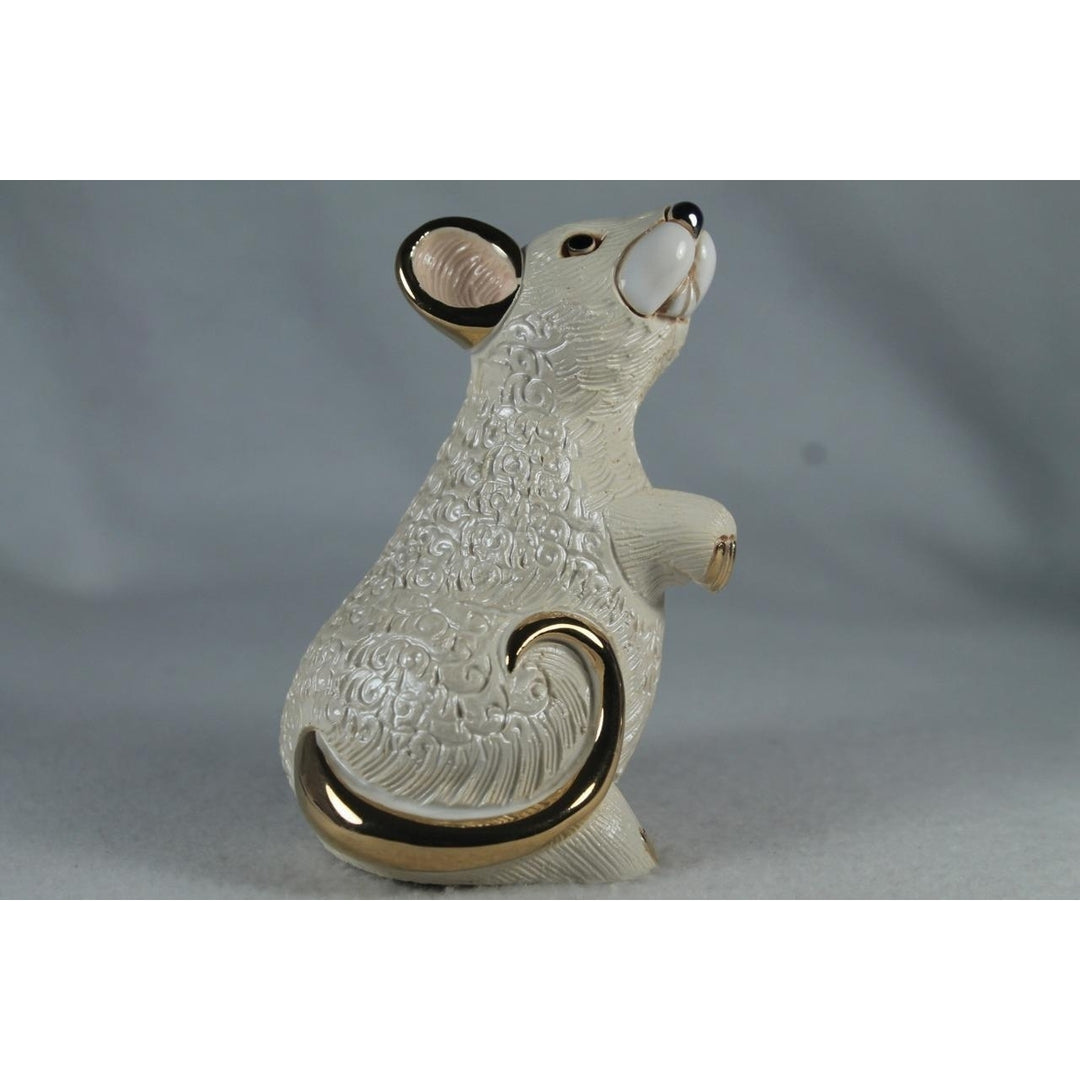 DeRosa Rinconada Family Figurine Zodiac White Rat/Mouse F223W- In Box Image 1