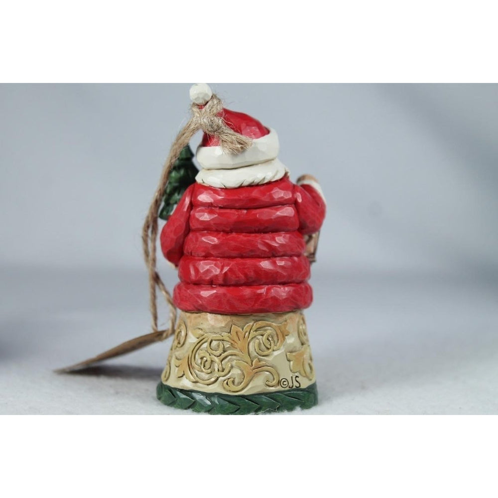 Jim Shore Mini "Santa Wearing Puffy Coat Figurine/Ornament 6015465 In Box Image 2