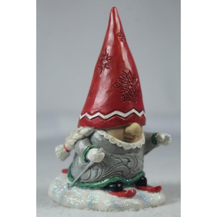 Jim Shore 2022 Gnome On The Slopes Gnome With Braids 6010844 In Box Image 1