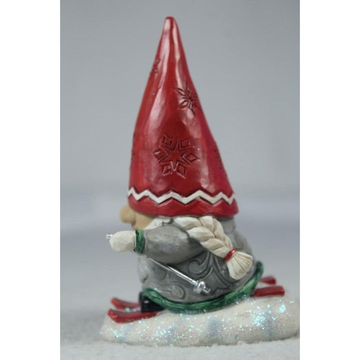 Jim Shore 2022 Gnome On The Slopes Gnome With Braids 6010844 In Box Image 2