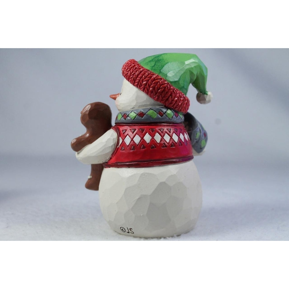 Jim Shore Mini "Snowman W/Gingerbread Man 2024 Figurine 6015464 In Box Image 2