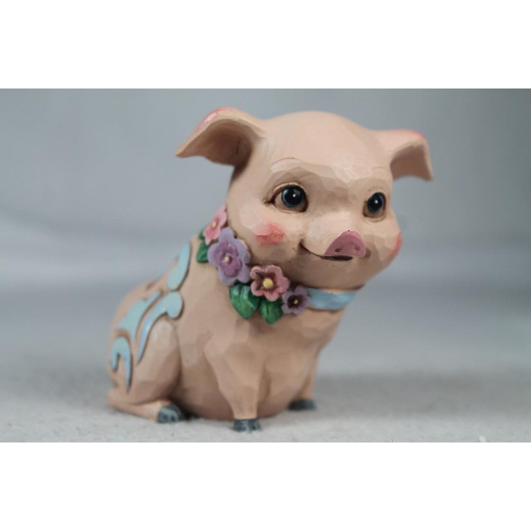 Jim Shore Mini Pig With Flowers 2023 6012426 In Box Image 3