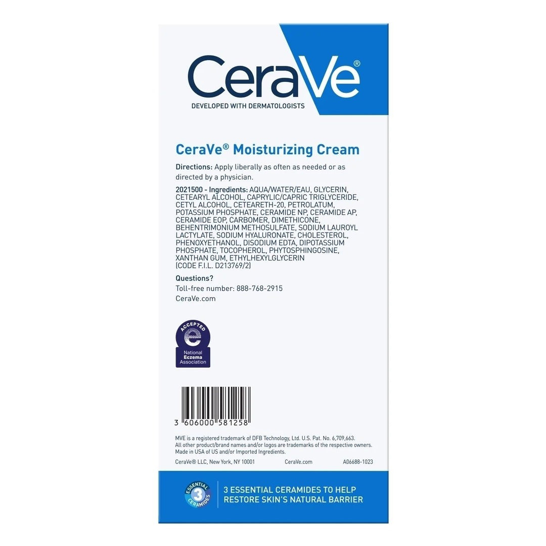 CeraVe Moisturizing Cream 16 Ounce (Pack of 2) Image 3