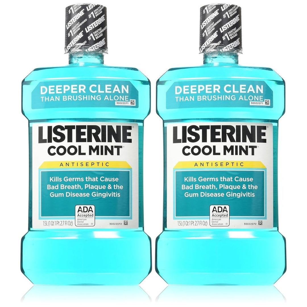 Cool Mint Listerine Antiseptic Mouthwash (2 X 1.5lt) Image 1