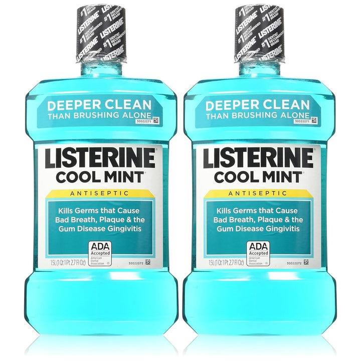 Cool Mint Listerine Antiseptic Mouthwash (2 X 1.5lt) Image 1