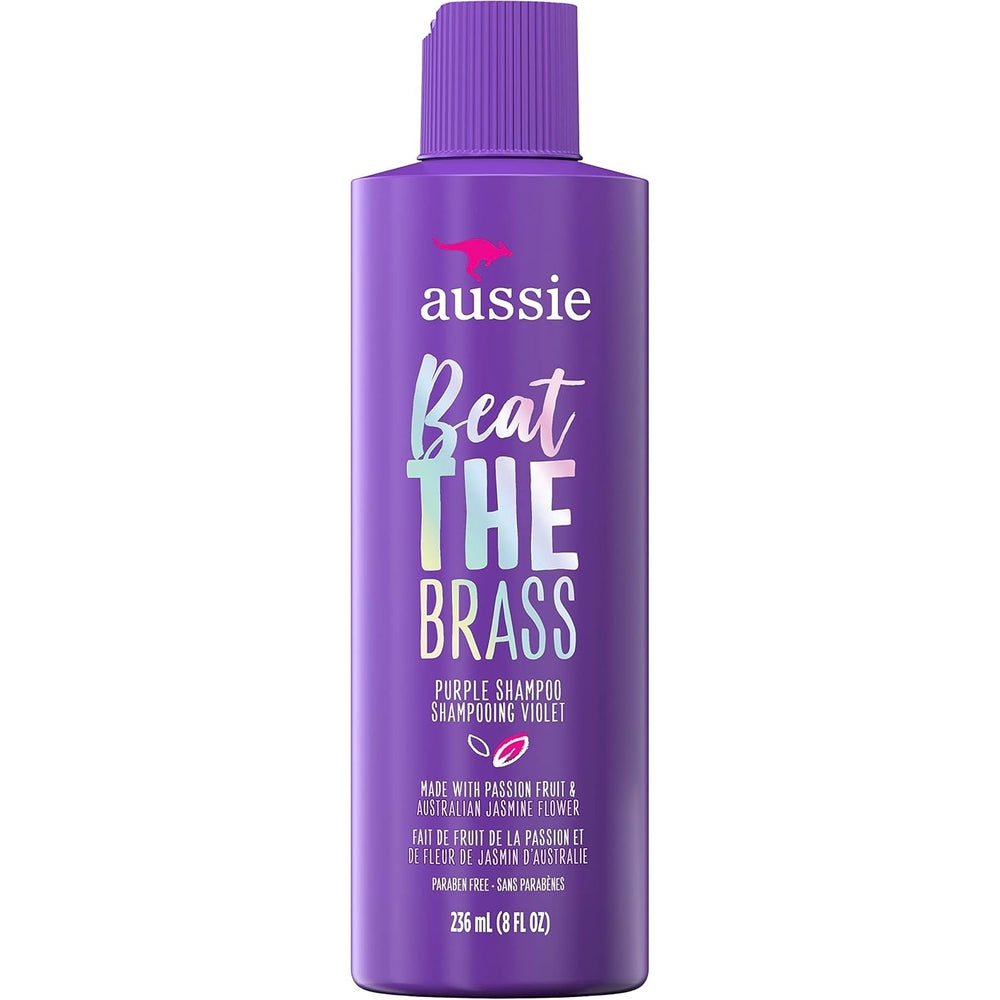 Aussie Purple Shampoo for Colour-Treated Hair Paraben-Free Beat the Brass 236 ml (Pack of 2) Image 2
