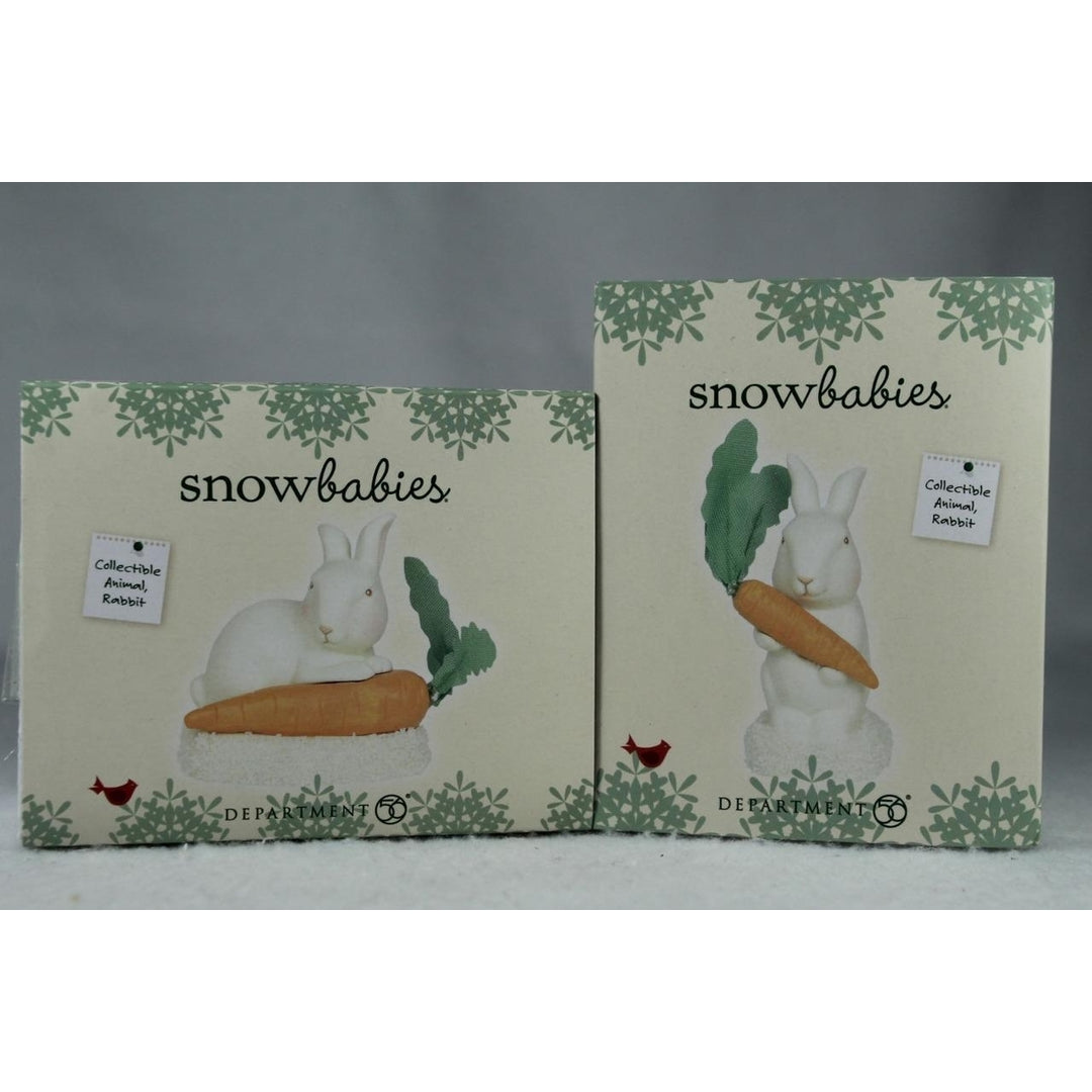 Snowbabies Dept 56 Collectible Animal LE-2019 Set Of 2 Rabbits 6002987 Image 3