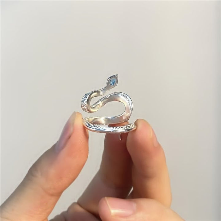 Snake -shaped ring female Topa stone fashion cold air mens light luxury opening adjustable ring advanced ring Image 2