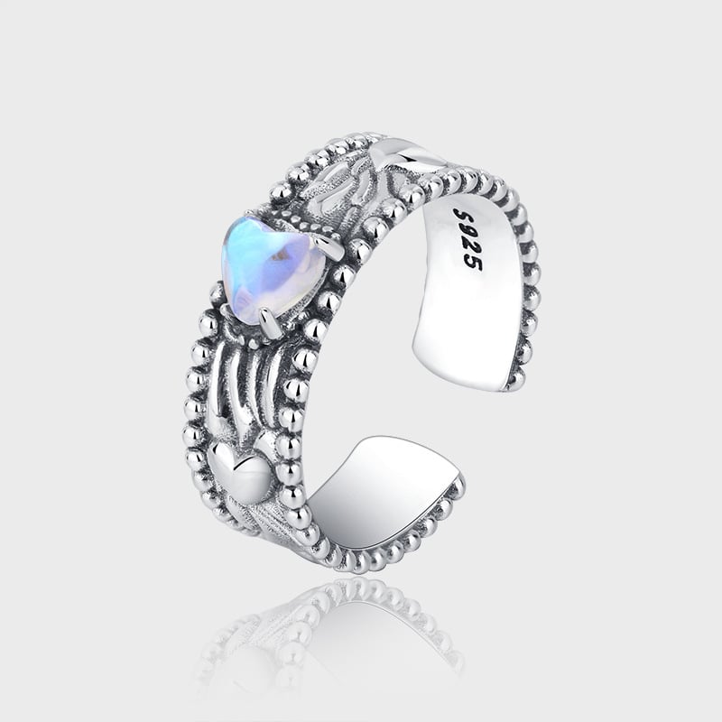S925 Silver Sweet Elves Ouka Ring pattern ring female fantasy gem niche design index finger ring ring Image 1