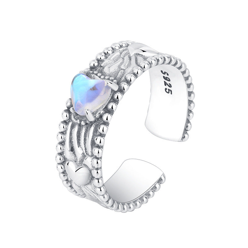 S925 Silver Sweet Elves Ouka Ring pattern ring female fantasy gem niche design index finger ring ring Image 2