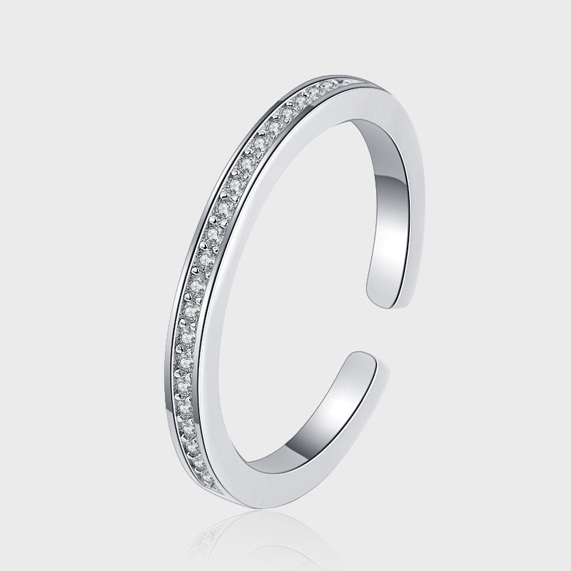 S925 Silver Enamel Drop Oil Ring Womens Open Ring Light Mastelshil Stone Streaming Fingerprint Ring Image 1