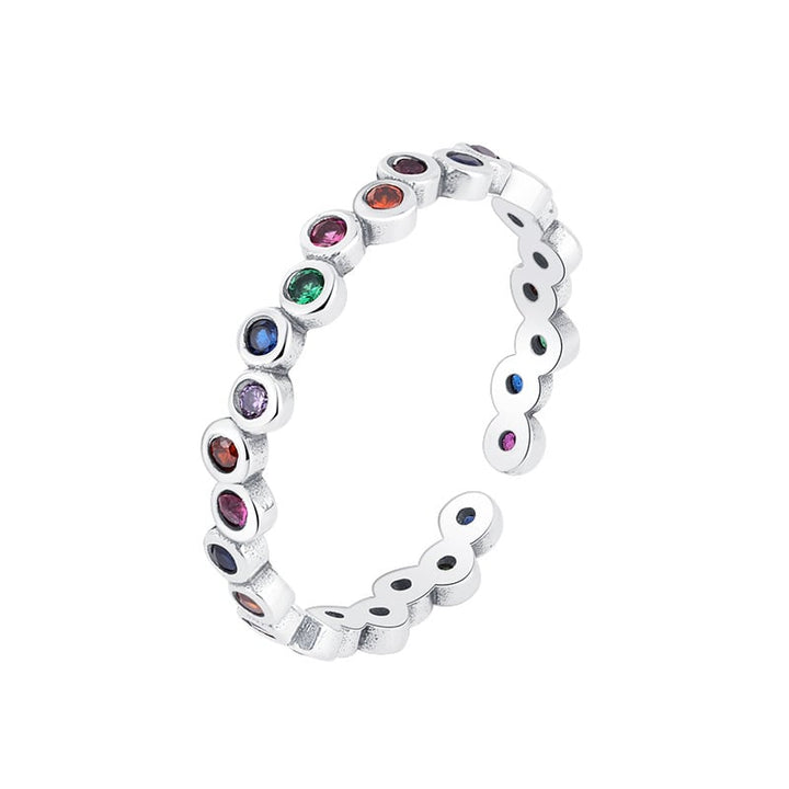 Niche Design Light Luxury Rainbow Bubble Blims Women S925 Silver Food Ring INS Tide Image 2