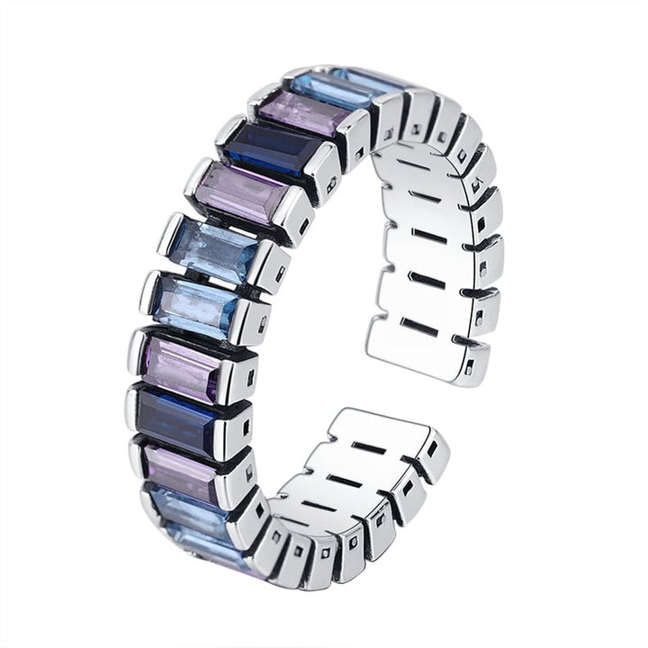 Hot -selling spot Gradient Fang Diamond Passing Cosmetic Design Sensory Ring Female INS Jewelry Ring Metal Image 2