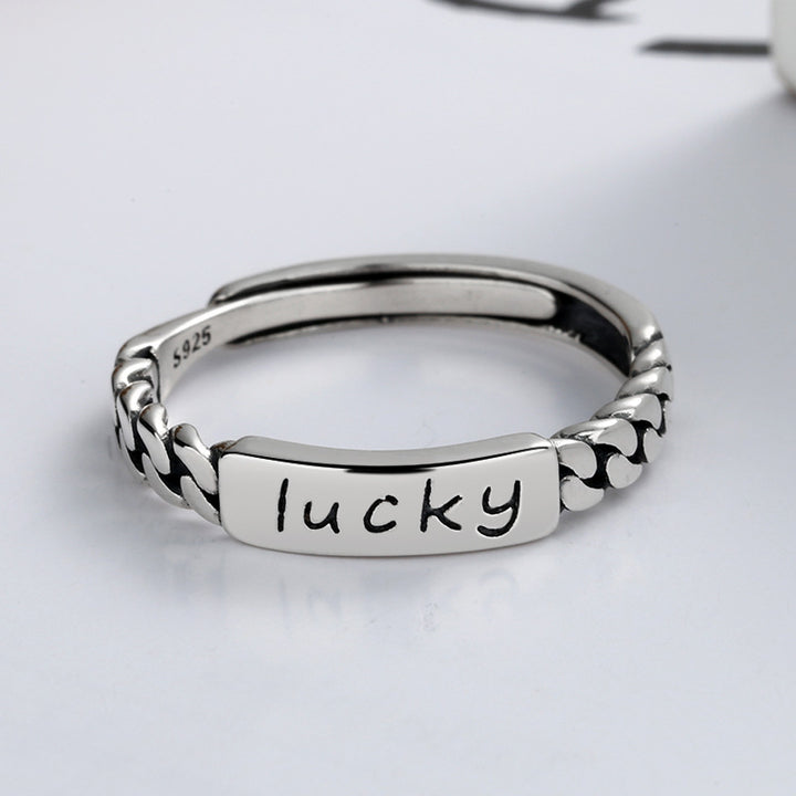S925 Silver Silver Design Silver Lucky Lucky Fashion INS Tide Circle opening ring Image 1