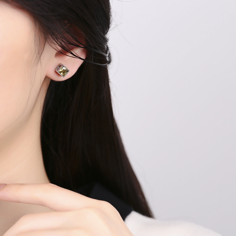 Hotan jade 925 sterling silver gold plating female Bai Yu Xiaoqiao earrings Chinese wind earrings  tide Image 1