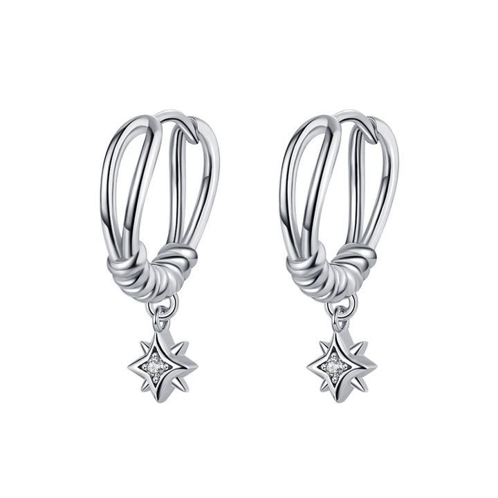 London Lantya square 925 sterling silver earrings female light luxury retro European and American temperament earrings Image 2