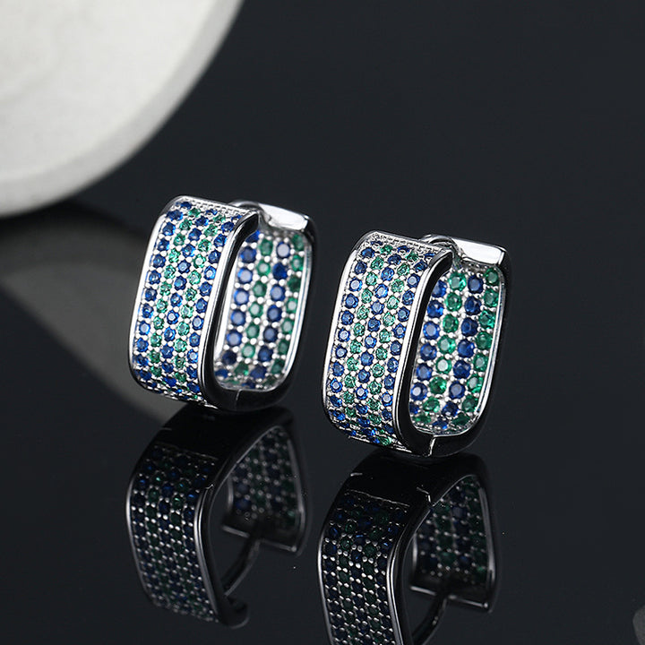 Inanus -shaped emerald eugen earrings niche design sensor 925 high -level sensor light luxury earrings Image 1