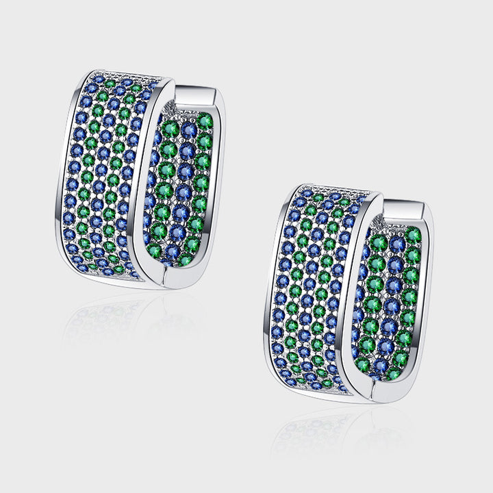 Inanus -shaped emerald eugen earrings niche design sensor 925 high -level sensor light luxury earrings Image 4