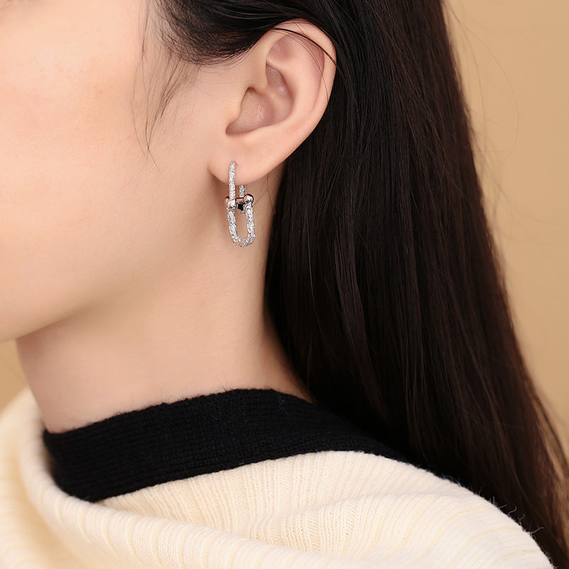 Genius earrings Female Lin Daxi Tong Silver Silver Three Star Ears Image 2