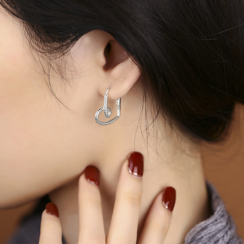 925 Silver screw pearl earrings Fashion Simple and high -level Silver Silver Earrings Image 3