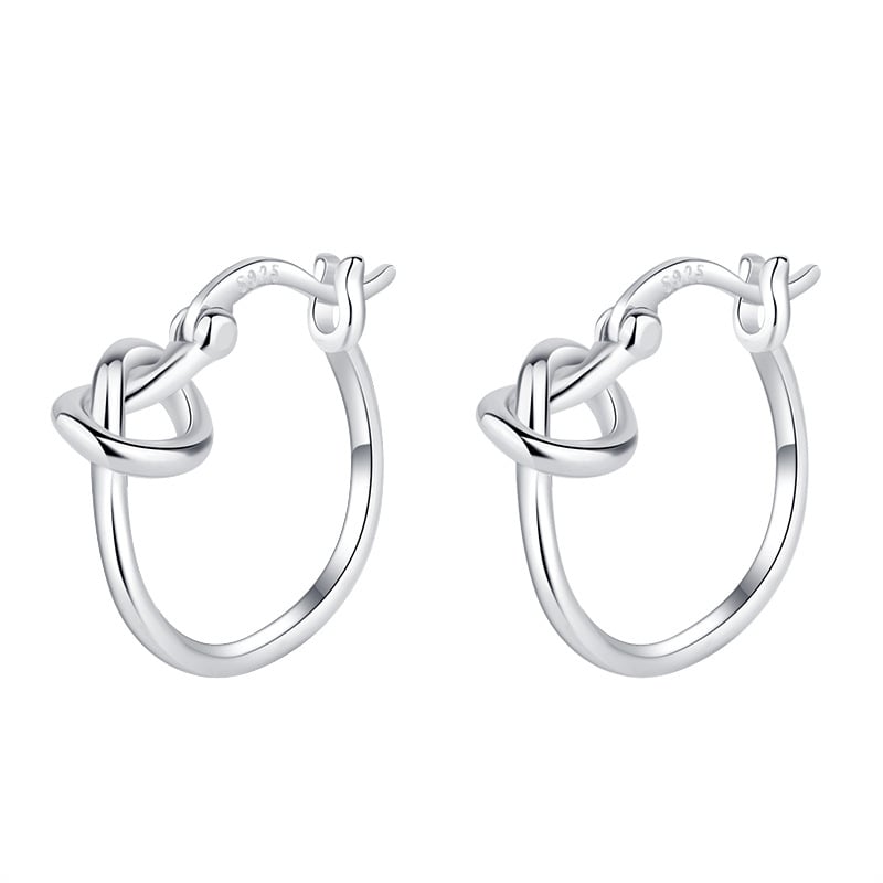 925 sterling silver scrub hook earrings Female simplicity bright silver unique design port wind personality C -shaped Image 2