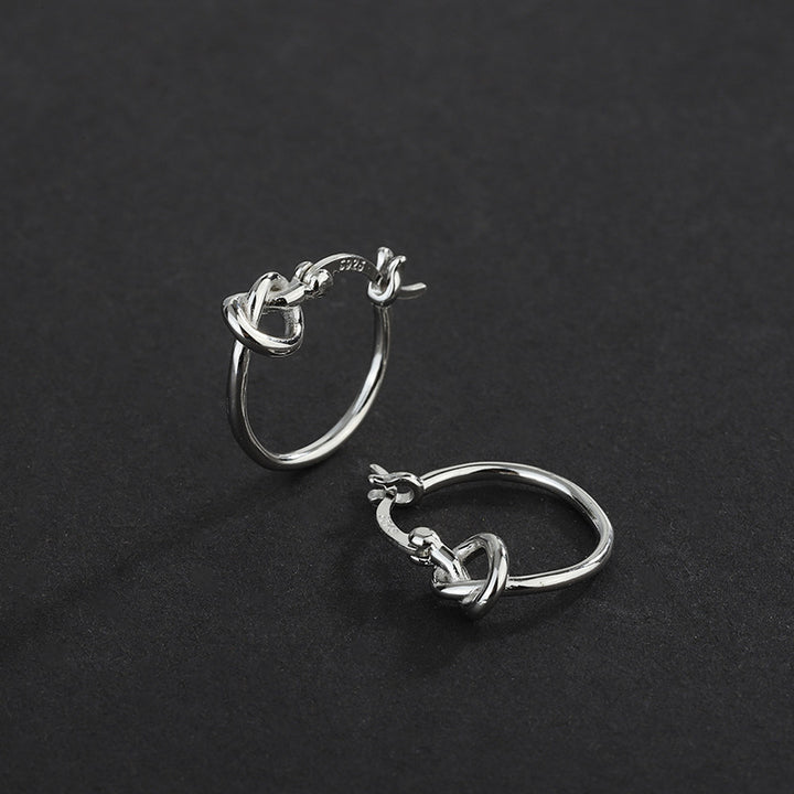 925 sterling silver scrub hook earrings Female simplicity bright silver unique design port wind personality C -shaped Image 3