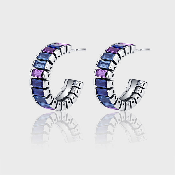 Retro sense of gradient earrings earrings Earrings Fashionable Fang Diamond Design Colorful Simple Earrings Image 3