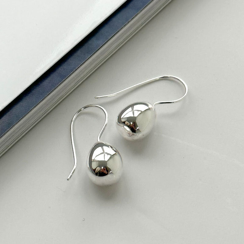 Little Silver Egg Series S925 Silver Water Drop French Limited Temperature High -Cold and Fashionable Earrings Earrings Image 1