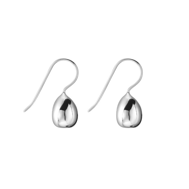 Little Silver Egg Series S925 Silver Water Drop French Limited Temperature High -Cold and Fashionable Earrings Earrings Image 3