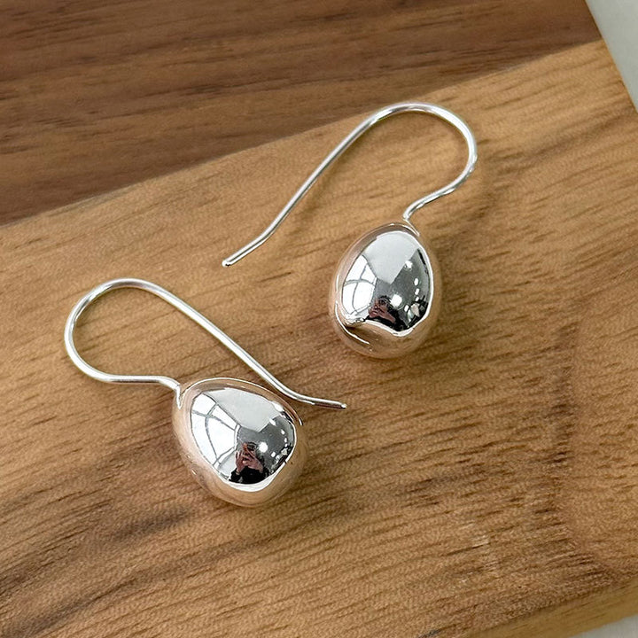 Little Silver Egg Series S925 Silver Water Drop French Limited Temperature High -Cold and Fashionable Earrings Earrings Image 4