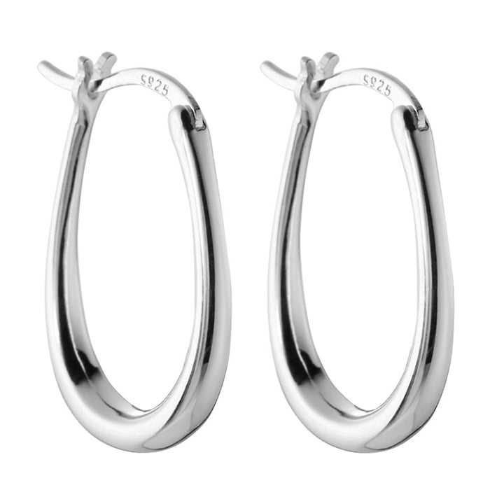 Geometric U -shaped ear buckle S925 Pass Sterling Silver Silver Fresh and Simple temperament wild luxury earrings Image 3