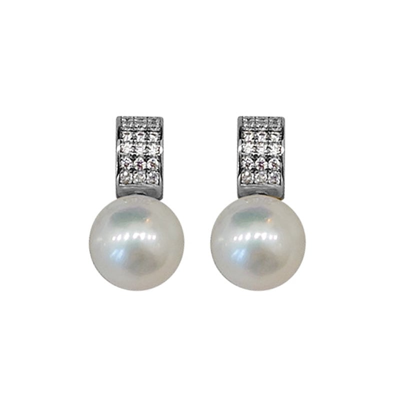 925 sterling silver shell pearl pearl inlaid earrings female simplicity and exquisite temperament niche design sense C Image 4