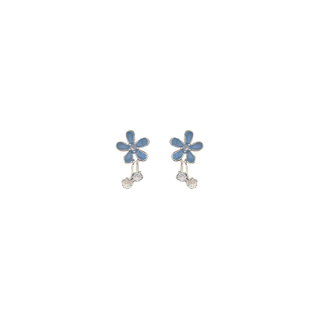 Shi Ai S925 Pure silver glue flower blossoming star inlaid diamond earrings fashion ins light luxury high -level sensor Image 3